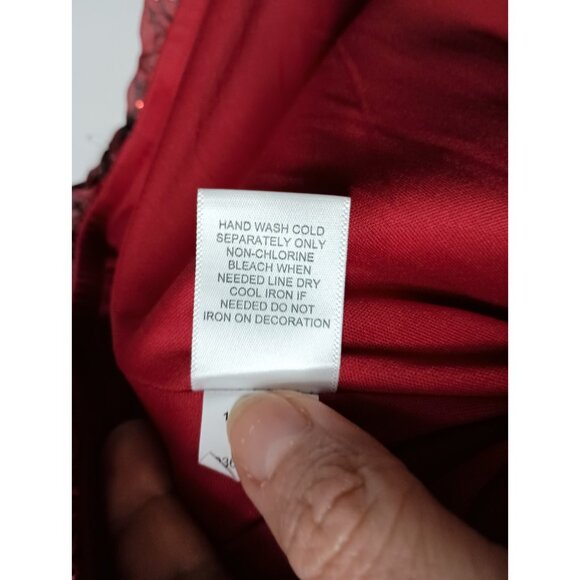 Roz & Ali Womens BOHO Whimsygoth Holiday Top Size 2X Red Floral Sparkly - Picture 7 of 10